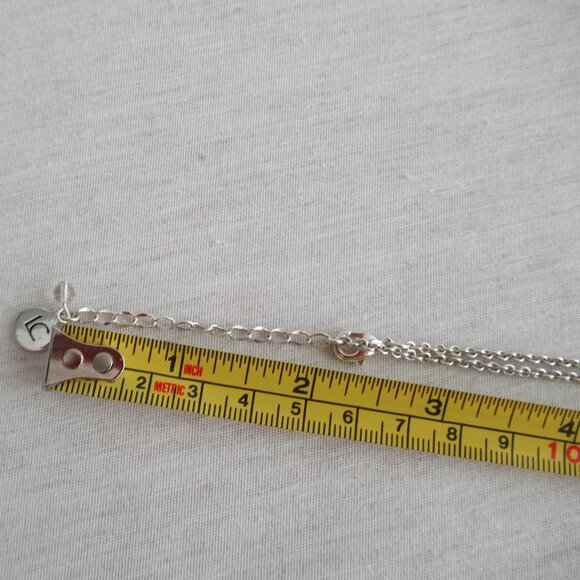 Liz Claiborne Silver and Blue Pendant Necklace Silver Tone 18" Long - Picture 8 of 10